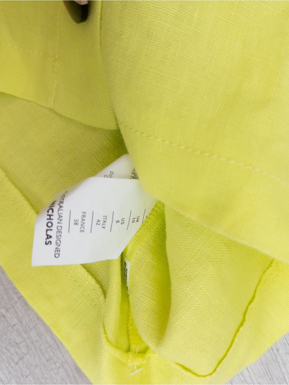 Nicholas Button Double Strap Dress Fluorescent Lime Size 6 - Picture 13 of 14
